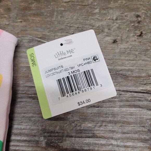 Little Me Dillard's Heart Print Girls 3 Months Jumpsuit & Headband, 2 Piece Set - Picture 16 of 16